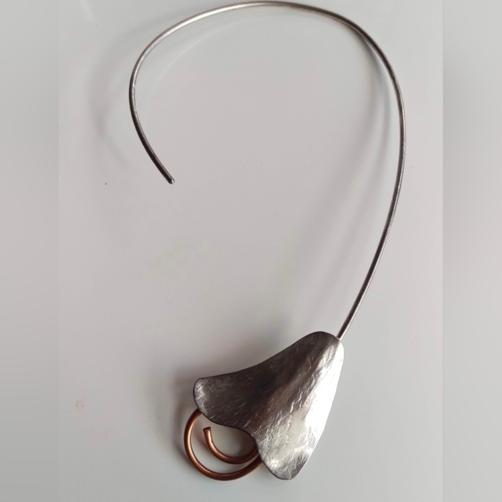 Vintage Mid Century Modernist Calla Lilly Wrap Necklace